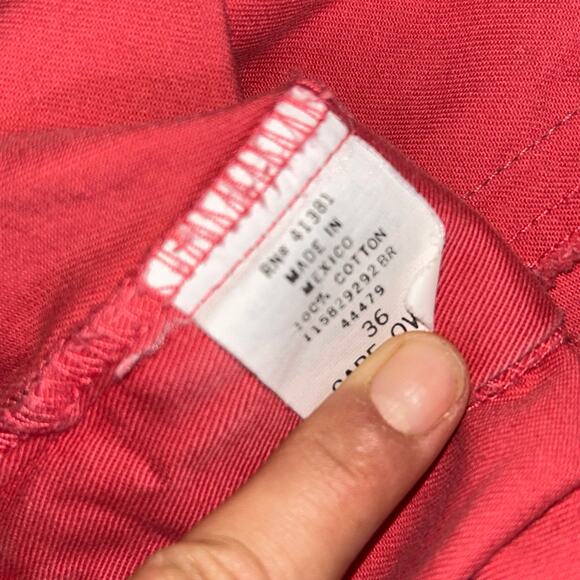 Polo Ralph Lauren Mens Chino Shorts Salmon Red Cotton Pleated Size 36 - fit 34 - Picture 7 of 9